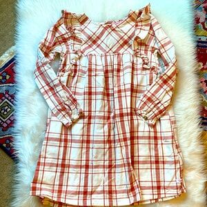 Rugged butts orange and cream plaid dress